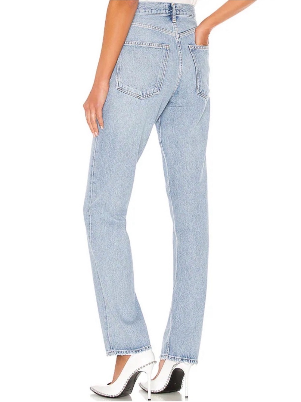 Agolde Lana Straight Leg Riptide Wash Lightly Distressed Jeans Sz 29 NWT - Picture 2 of 15